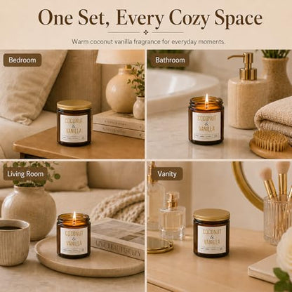 6-Pack Jar Scented Candles for Home Scented - Candles Gift Set for Women, 3.5oz Soy Wax Candles for Living Room, Bathroom, Kitchen, Housewarming Gifts & Birthday Presents - color: 6 Pack Amber(M)
