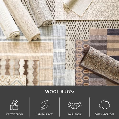 Dash & Albert Karari Blue Geometric Hand Hooked Wool Rug, 8'6"x11'6" | Hand Hooked Wool Rug, , Geometric Pattern - color: Blue, size: 8'6" x 11'6" (Rectangular)