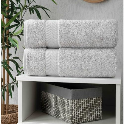 Personalized Towel Set, Custom Bath Towels with Name, Turkish Cotton Silver | 2 Pcs Hand Towel Set, 100% Cotton, Embroidered, Monogrammed, Customized Gift For Adults, Wedding, Bridal Shower, Housewarming - color: Silver, size: Hand Towels - 2 Piece