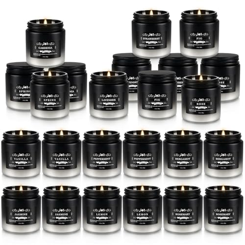 Scented Candles Set - 24 Pack Black&White Men Candles for Home Scented, 3.5 oz, Aromatherapy Soy Candle Gifts Set for Men, Birthday, Valentine, Anniversary, June Holiday Present for Him, Dad, Husband - color: Black, size: 24pack