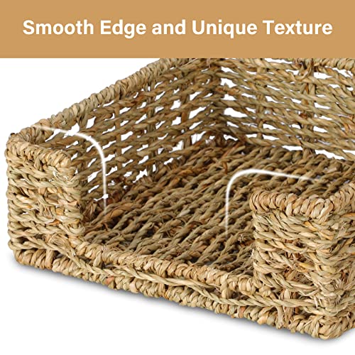 Napkin Holder Wicker Woven Basket Kitchen Decor for Table Dinner Paper Tray | 1 Pack, Home Decor, Square, Seagrass, Handwoven, Napkin Holders For Paper Napkins - size: L7.9" X W7.9" X H2.8"