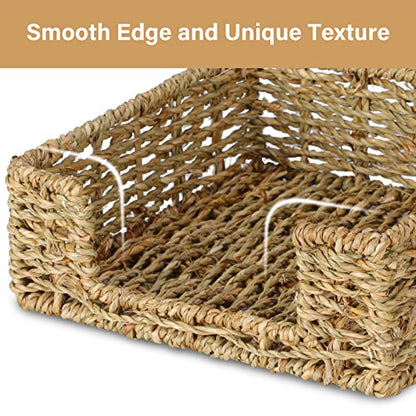 Napkin Holder Wicker Woven Basket Kitchen Decor for Table Dinner Paper Tray | 1 Pack, Home Decor, Square, Seagrass, Handwoven, Napkin Holders For Paper Napkins - size: L7.9" X W7.9" X H2.8"