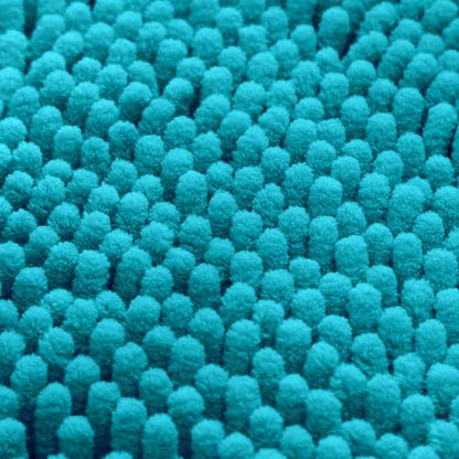HOMEIDEAS 3 Pieces Bathroom Rugs, Extra Large Ultra Soft Non Slip Absorbent Chenille Toilet Bath Mat Set (Teal Blue) - color: Teal Blue, size: 17"x24"+20"x32"+U Shape 20"x24"