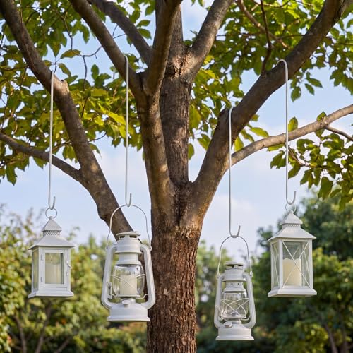 Hotop 6 Pieces 18 Inch Heavy Duty Big S Hooks Bird Feeder Rustproof Garden Stainless Steel Hook for Tree Branch, Kitchen, Bird House, Plants, Baskets, Lanterns and Bicycles(White) - color: White, size: 18 Inch