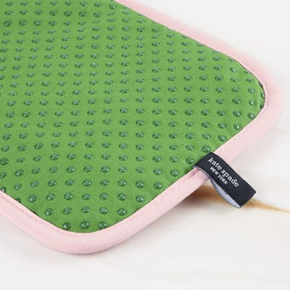 kate spade new york Botanical Stripe Pot Holder 2-Pack Set, 7" x 10", Green/Pink - color: Green/Pink