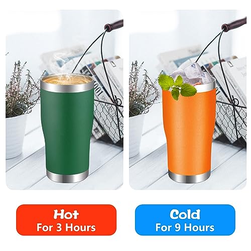 VEGOND 20oz Tumbler Stainless Steel Tumbler Cup with Lid And Straw Vacuum Insulated Double Wall Travel Coffee Mug(Dark Green 12 Pack) - color: Dark Green, size: 12 Count (Pack of 1)