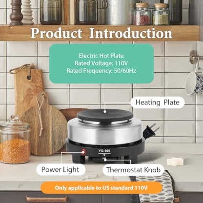 SAEUYVB Candle Making Kit/Supplies with Electric Hot Plate(Black) | Wax Melter for Candle Making,Candle Making Supplies for Beginners with Pouring Pot,Hot Plate,Instruction Manual and More - color: black kit