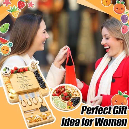 Christian Gifts for Women Engraved Charcuterie Board Gift Utensil Fruit Tray Faith Every Day God Thinks of You Scripture Bible Verse Religious Charcuterie Board Amish Gifts Jesus Present - style: Christian