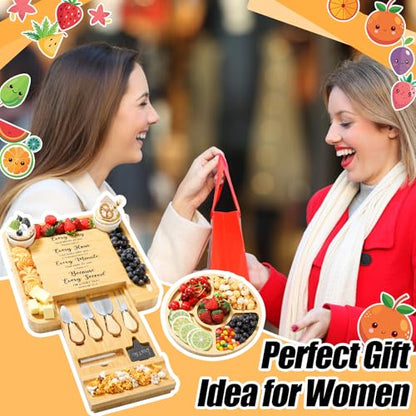 Christian Gifts for Women Engraved Charcuterie Board Gift Utensil Fruit Tray Faith Every Day God Thinks of You Scripture Bible Verse Religious Charcuterie Board Amish Gifts Jesus Present - style: Christian