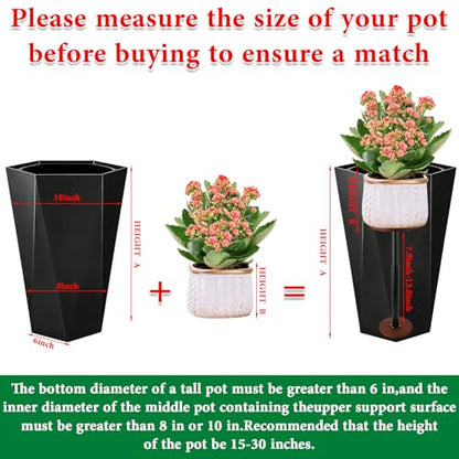 LUTTY Wooden Adjustable Plant Risers for Inside Pot,7.9-13.8 inches Tall Tapered Plant Riser Fill Bottom of Tall Flower Pots and Large Plants Containers, Rise Filler Riser of Flower Pots - size: (1 Pack)Short Lift: Rise(7.9''-13.8'')