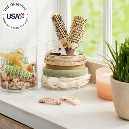 STORi Bella 2-Pack Headband and Scrunchie Holder | Clear Plastic Organizer Display Stand | Holds Hair Ties, Accessories, and Jewelry | Made in USA - style: Headband Holder Set of 2