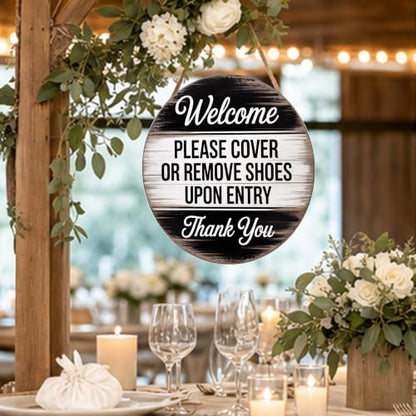 Welcome Farmhouse Wood Hanging Sign - color: Purple