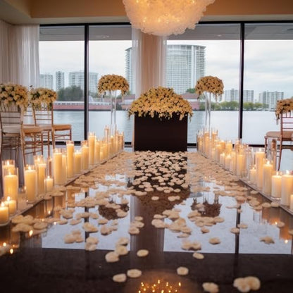 36 Pcs Pillar Candles and Glass Cylinder Vases Tall Cylinder Holders for Pillar Candles Wedding Centerpieces, Total 18 Sets(Clear,White) - color: Clear,white
