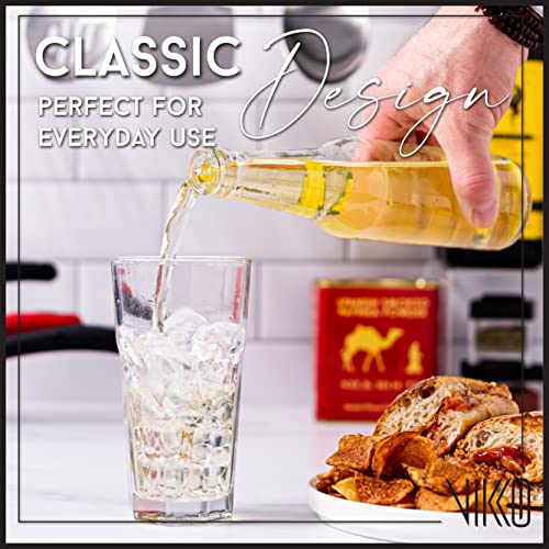 Vikko Drinking Glasses, 11 Ounce Large Glass Cups, Durable Glasses Set of 12, Stackable Water Glass, Highball Heavy Base Tumblers, Dishwasher Safe - style: 11 Ounce- Set of 12