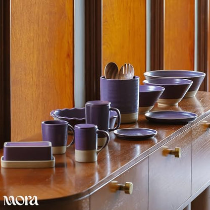 Mora Ceramics Large Tea Mug with Loose Leaf Infuser and Ceramic Lid, 18 oz, Portable, Microwave, Dishwasher Safe, Tall Coffee Cup - Rustic Matte Ceramic Glaze, Modern Herbal Tea Strainer, Nebula - color: Nebula