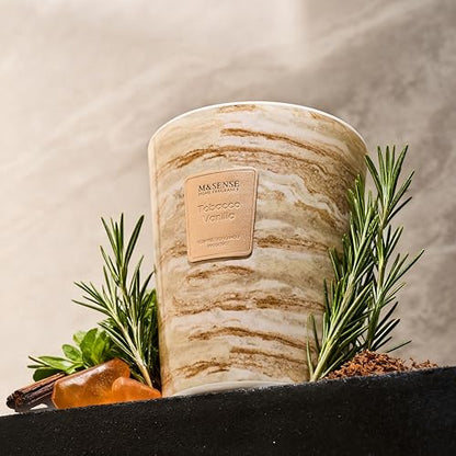 M&SENSE Extra Large Candle 35oz 150H TobaccoVanilla Scented Candle, 3 Wick Highly Scented Jar Candle, XL Candles Gift for Stress Relief, Meditation, Yoga - color: TobaccoVanilla, size: Large