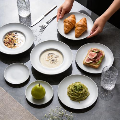 Restaurant Value, Stoneware Coupe Shape Plate 10.5", Matte White, Case of 12 - color: Matte White, size: Plate 10.5"