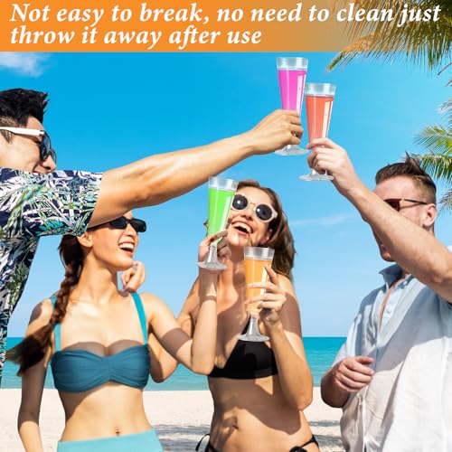 Plastic Champagne Flutes 40 Pack, 5.5 Oz Clear Disposable Plastic Champagne Glasses, Wine Glasses Cups for Wedding Celebration Birthday Party Valentines Wine Tasting New Years Eve Party Supplies - color: Clear, size: 40-pack