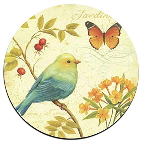 Bird and Butterfly Round Coaster Set - Made of Recycled Rubber - Set of 4 - color: Bird and Butterfly