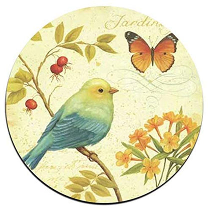 Bird and Butterfly Round Coaster Set - Made of Recycled Rubber - Set of 4 - color: Bird and Butterfly