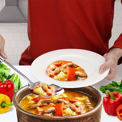Pleafind Serving Utensils Set for Parties,3-Piece Silver Stainless Steel utensils set,Includes 1 Serving Spoon, 1 Slotted Spoon and 1 Soup Ladle,Serving Spoons for Buffet - color: 3P-Silver