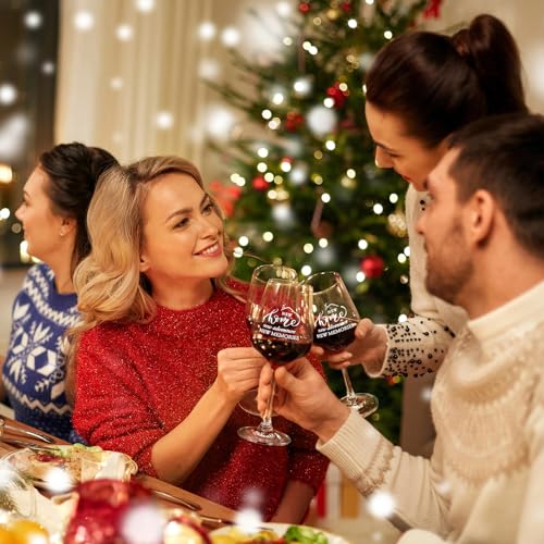 AW BRIDAL House Warming Gifts New Home Wine Glasses with Wood Keepsake Box | 2026 Closing Gift for Home Buyers and Homeowner, New Apartment Gift Basket for Couple, First House Present for Newlyweds - style: Housewarming