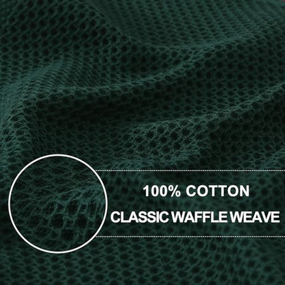 Homaxy 100% Cotton Waffle Weave Kitchen Dish Cloths 15-Pack, Blackish Green | 12 x 12 Inches, Ultra Soft Absorbent Dish Towels, Quick Drying Dish Rags with Hanging Loop - color: Blackish Green, size: 12 x 12 - 15 Pack