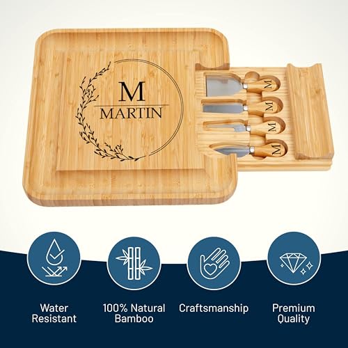 Personalized Cheese Board, Custom Bamboo Engraved Customized | Ideal for Weddings, Bridal Showers, and Special Occasions - style: Personalized Charcuterie Board2
