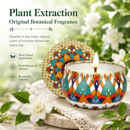 Scented Candles Gift Set, 12 Pack Soy Wax Aromatherapy Candles | 12 Summer Scents, Travel Tin Design, Gift Box Included, Home Fragrance, Spa Relaxation, Self Care, Birthday & Women Gifts - color: Scented Candles-12 Pack