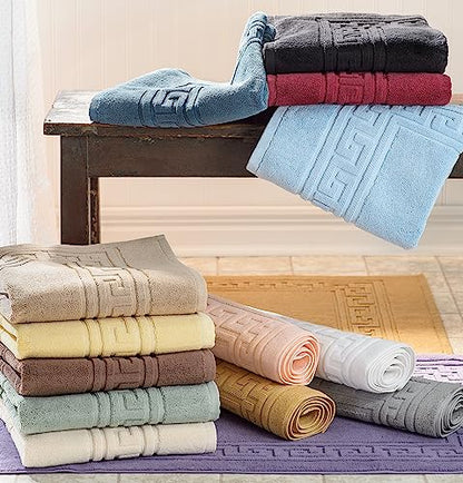Superior Hotel & Spa Quality Bath Mat Set of 2, Made of Long-Staple Combed Cotton, Durable and Washable 100% Cotton Bathroom Mat 2-Pack, Royal Purple, 22" x 35" - color: Royal Purple, size: 22" x 35" (Set of 2)