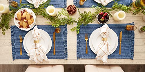 DII Variegated Tabletop Collection, Placemat Set, 13x19, Nautical Blue, 6 Piece - color: Nautical Blue, size: Placemat Set, 13x19"