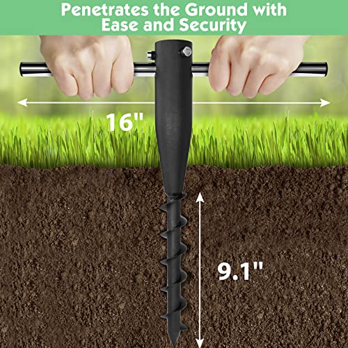 Umbrella Sand Anchor,Heavy Duty Steel No Dig Beach Sand Ground Anchor,Windproof Strong Beach Umbrella Stake Holder Stand for Umbrellas,Poles, Christmas Tree Stand Holder - color: Black