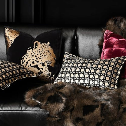 Velvet Lumbar Pillow Covers 12x20 inches, Luxury Gold Geometric Pattern Pillow Cover, Modern Luxury Rectangle Pillow Cushion Covers for Bed Couch Sofa Living Room Bedroom - color: Gem Rhombus, size: 20" x 12" (Pack of 1)