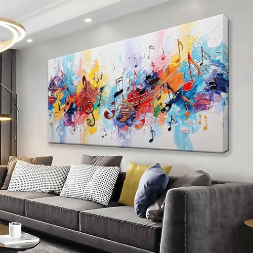 Suconvng Abstract Canvas Art Wall Decor Painting Home Wall Decorations Colorful Musical Note Abstract Wall Art Print Picture For Bedroom Kitchen Office Artwork 20 X 40 Inch - color: Multicolor, size: 40"L x 20"W