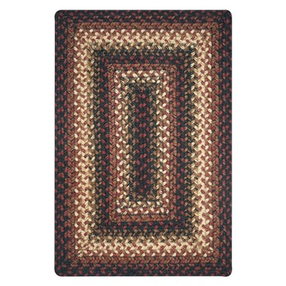 Homespice Prescott Jute Braided Placemats, Rect 13x19 Set of 6 | Black and Red Everyday and Holiday Table Mats, Rich Colors, Reversible, Durable and Easy to Clean - color: Prescott
