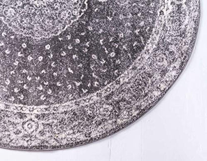 Unique Loom Bromley Collection Area Rug - Midnight (3' 1" Round Dark Gray/Gray) - color: Dark Gray/Ivory, size: 3'1" (Round)