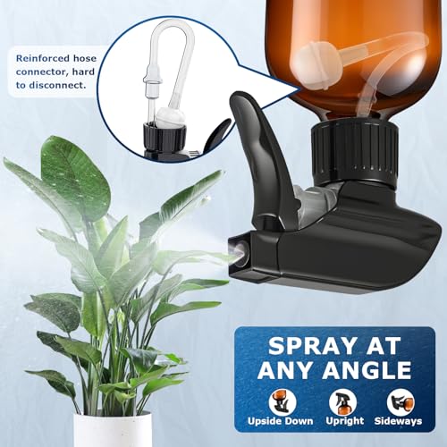 Veco 10oz Spray Bottle with Adjustable Nozzle, 360° Water Spray Bottles for Cleaning Solution, Plastic Spray Bottles for Hair Cooking Plant Pet, No Leak and Clog (3 Pack & Foldable Funnel), Brown - size: 10 oz 3Pack