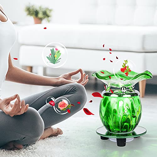 3 in 1 Electric Oil Warmer Scented Wax Warmer Wax Melt Warmer Melter Fragrance Wax Burner(LW-Green2) - color: Lw-green2