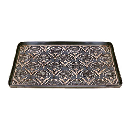 ART & ARTIFACT Rubber Boot Tray Wet Shoe Tray for Entryway Indoor Outdoor Snow Boot Mat Extra Large Shoe Tray 32" x 16", Black, Footprints & Paws