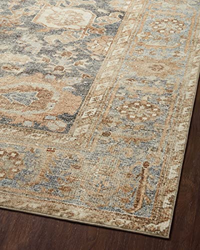 Loloi Margot Ocean/Spice 3'-6" x 5'-6" Accent Rug | MAT-03 CloudPile™ Printed Approx. 4x6 Blue Entryway Kitchen, Timeless, Classic, Plush, Luxurious, Accent Rug - color: Ocean / Spice, size: 3'6" x 5'6" (Rectangular)