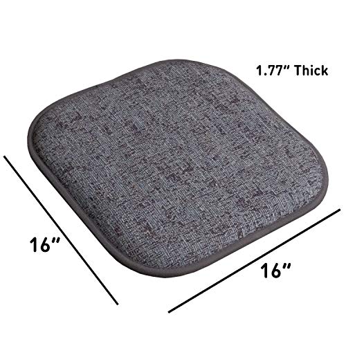 Sweet Home Collection Chair Cushion Memory Foam Pads Honeycomb Pattern Slip Non Skid Rubber Back Rounded Square 16" x 16" Seat Cover, 4 Pack, Broadway Multi Blue - color: Broadway Multi Blue, size: 4 Pack