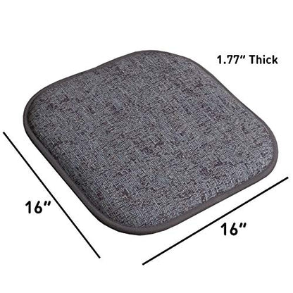Sweet Home Collection Chair Cushion Memory Foam Pads Honeycomb Pattern Slip Non Skid Rubber Back Rounded Square 16" x 16" Seat Cover, 4 Pack, Broadway Multi Blue - color: Broadway Multi Blue, size: 4 Pack