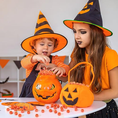 JUNEBRUSHS 50 Pcs Mini Pumpkins Fake Pumpkins Artificial Pumpkins Thanksgiving Ornaments for Vase Filler DIY Crafts Fall Halloween Party Supplies Home Table Decorations - style: Pumpkin Style