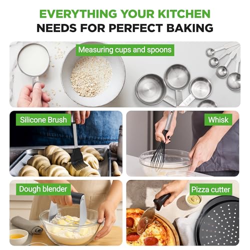 NutriChef 42-Piece Ultimate Nonstick Bakeware Set - Carbon Steel Baking Pans, Everyday Baking Tools, Oven Mitts, & More - Ideal for Baking Delicious Savory & Sweet Treats - Complete Set for Bakers - size: 42-Piece Set