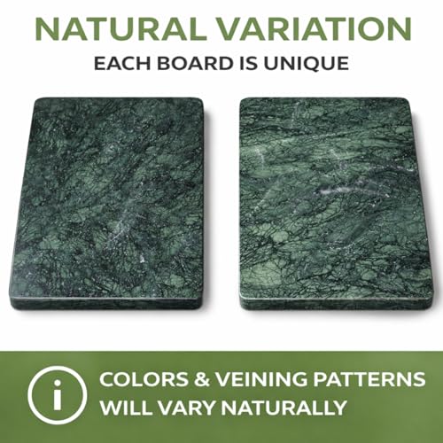 Marble Cheese and Pastry Board 16 x 12 Inch | Natural Carrara Marble, Cutting Board and Serving Tray, For Dough, Bread, Pizza, Charcuterie, Heavy, Non-Slip, Gift-Ready - color: Green, size: 16"L x 12"W