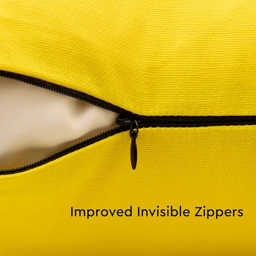 Encasa XO Throw Pillow Covers, Cotton, No Inserts 12"x12" Sunbeam Yellow | Durable Cotton Canvas | Concealed Invisible Zipper | Ideal for DIY & Embroidery | Living Room & Couch | Set of 2 - color: Sunbeam Yellow, size: 12" x 12" (Pack of 2)