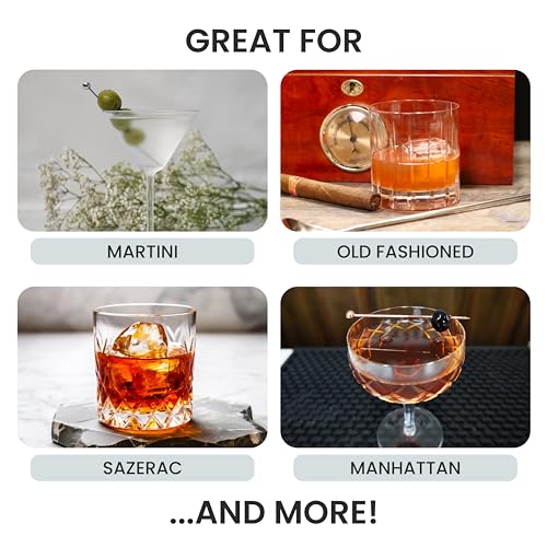 A Bar Above Cocktail Mixing Glass Set, Lead Free Glass, Classic 10 Piece | Bar Spoon, Julep Strainer, Bell Jigger and Picks Included, For Martinis and Whiskey, Complete Bartending Kit, Party Must Have - color: Classic, size: Mixing Glass Set