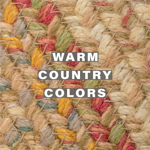 Homespice Azalea Jute Braided Placemats, Oval 13x19 Set of 6 | Protects Tabletop in Style and Everyday and Holiday Table Mats, Rich Colors, Reversible, Durable and Easy to Clean - color: Azalea