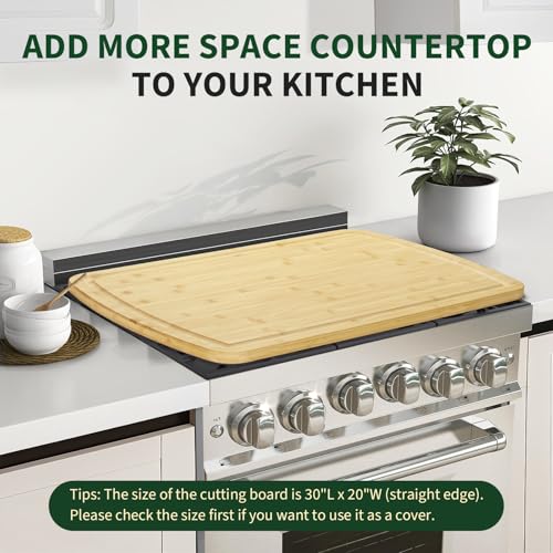 30'' X 20'' Extra Large Bamboo Cutting Board for Kitchen, Thick Butcher Block with Deep Juice Groove, Wooden Chopping Board Reversible Carving Board for Meat, Vegetables, Charcuterie and Serving