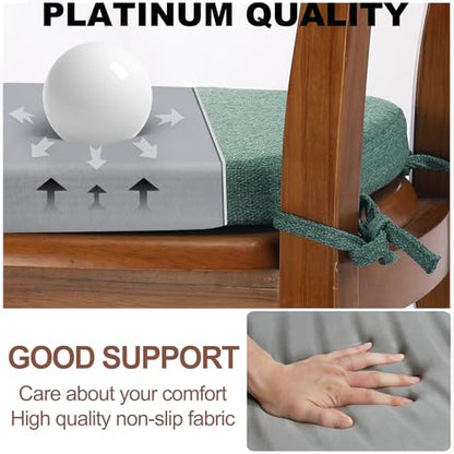 SINOSSO 1 Pack Memory Foam Chair Cushions for Dining Chair, Friendly Woven Fabric 16" U-Shape Comfortable Kitchen Chair Pad, Removable Slip Resistant Seat Cushion (1 Piece, Green) - color: Green